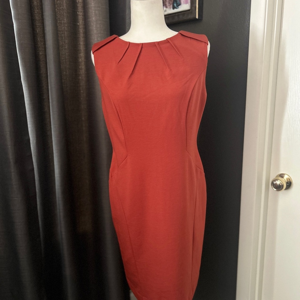 Adrienne Vittadini Orange/Rust Sleeveless Dress